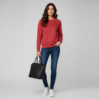 Sweat-shirt col rond femme Eliza – Manches longues, coton mélangé – photo 13