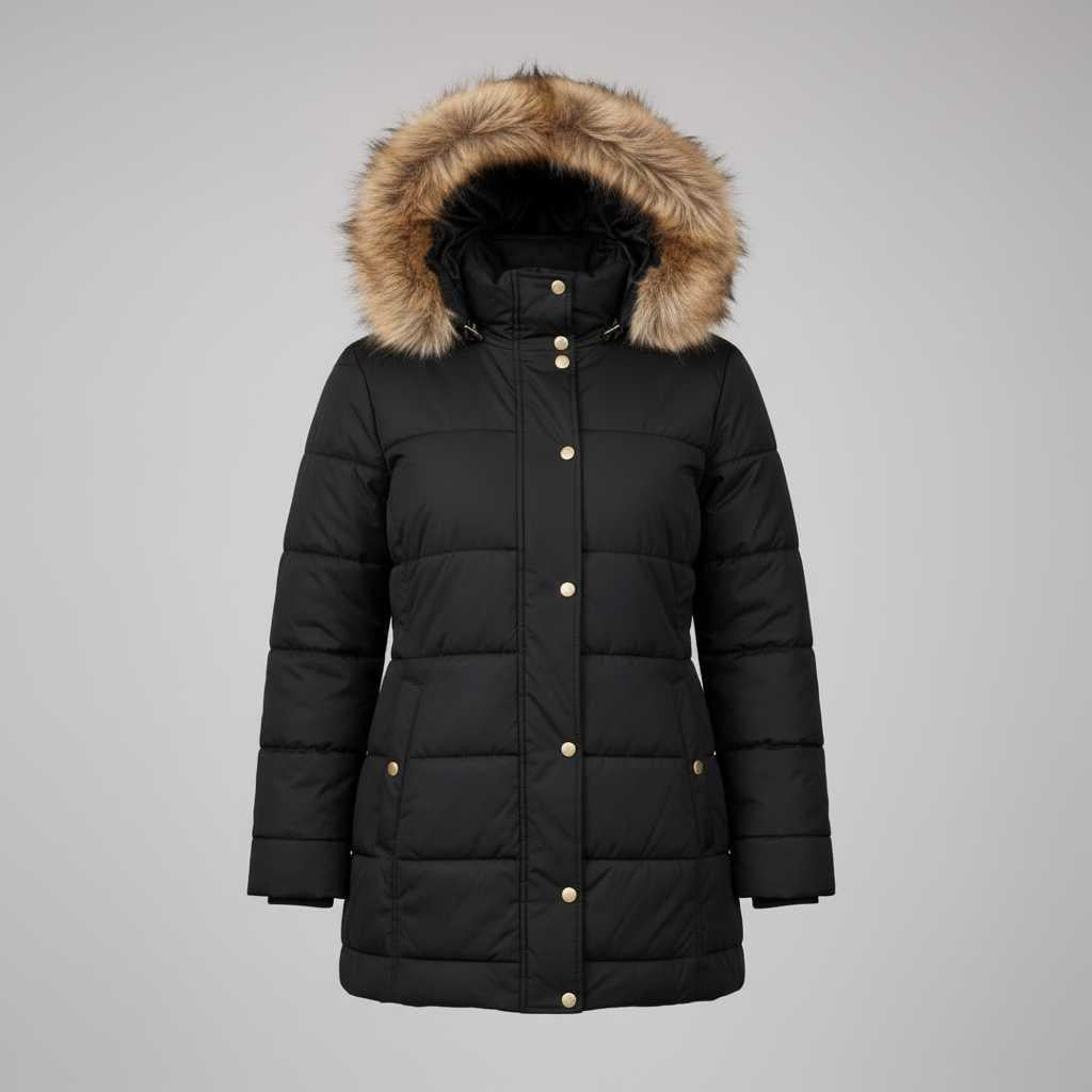 Veste matelassée à capuche pour femme – Fermeture à boutons-pression – photo 6