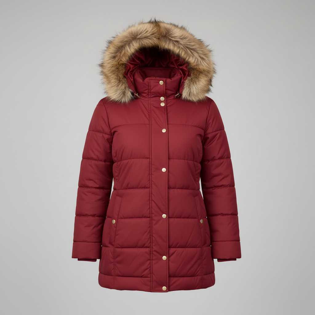 Veste matelassée à capuche pour femme – Fermeture à boutons-pression – photo 8