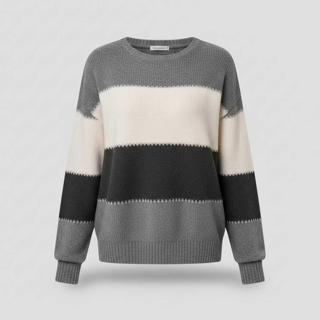 Sweat-shirt rayé pour femme – Pull confortable coupe classique – photo 7