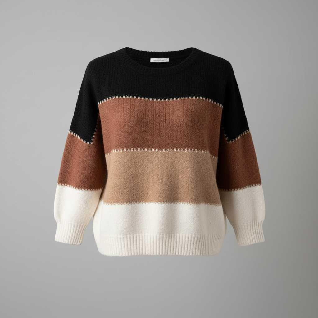 Sweat-shirt rayé pour femme – Pull confortable coupe classique – photo 8