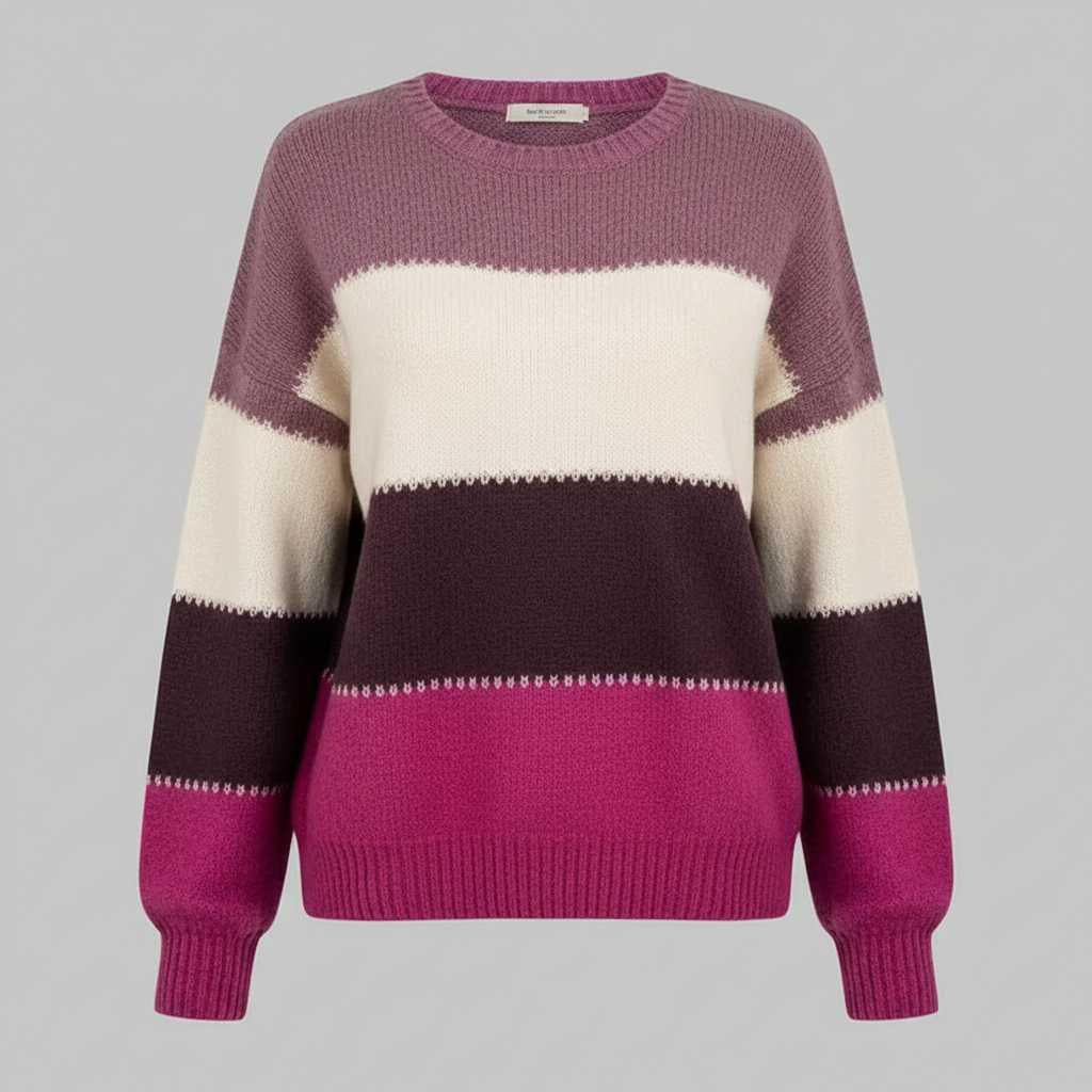 Sweat-shirt rayé pour femme – Pull confortable coupe classique – photo 10