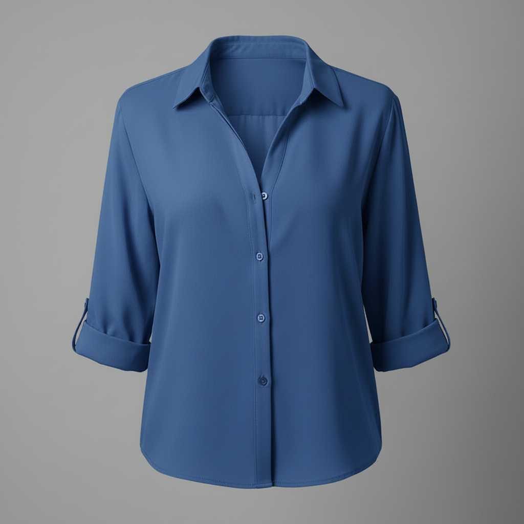 Chemise femme à col et boutonnage – Manches 3/4, coupe classique – photo 10