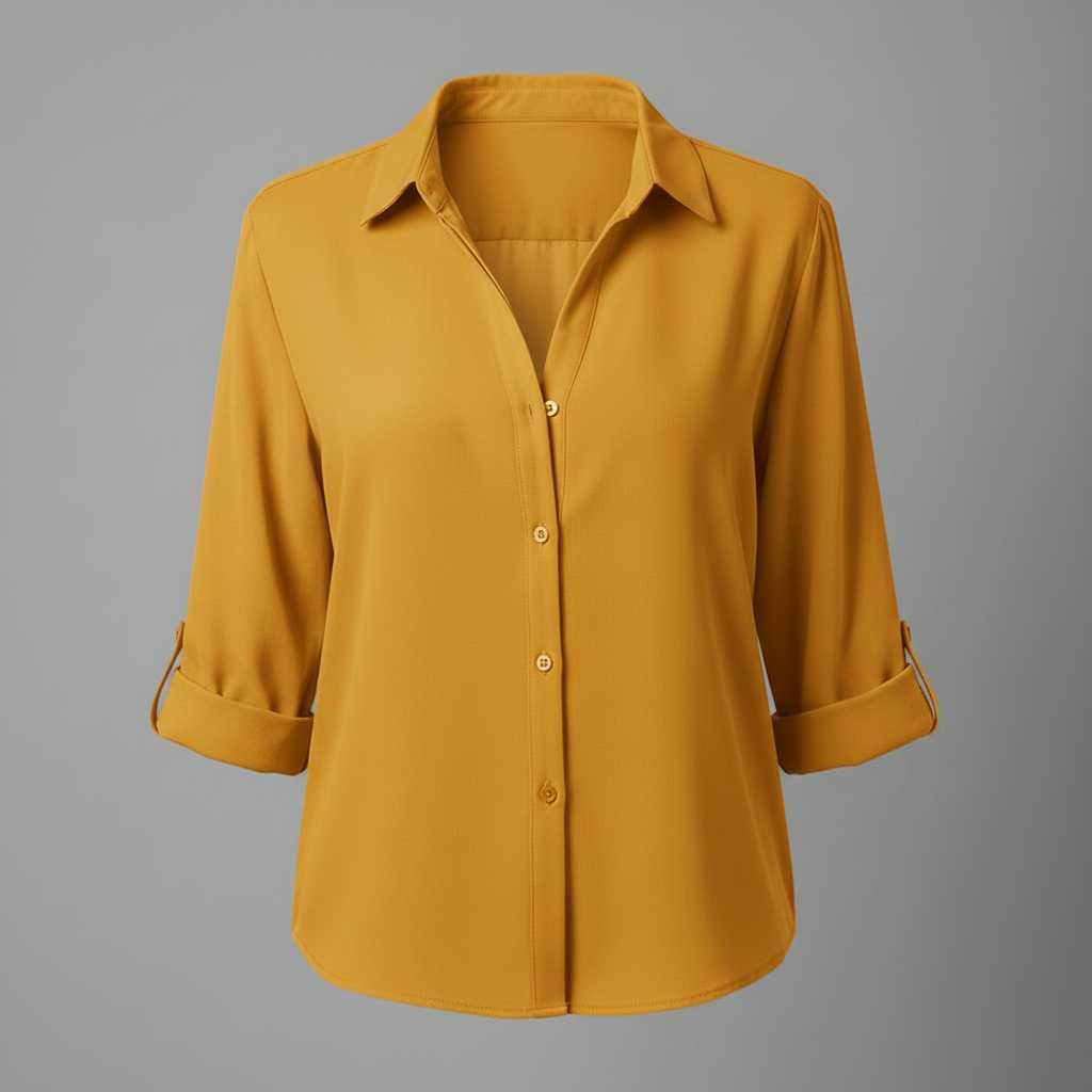 Chemise femme à col et boutonnage – Manches 3/4, coupe classique – photo 11