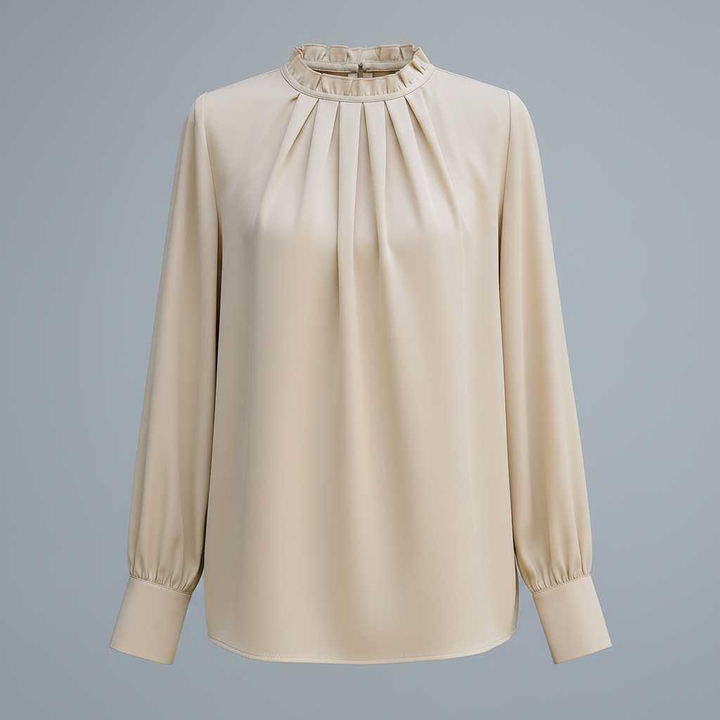 Haut femme manches longues – Coupe décontractée, uni, idéal en automne – photo 5