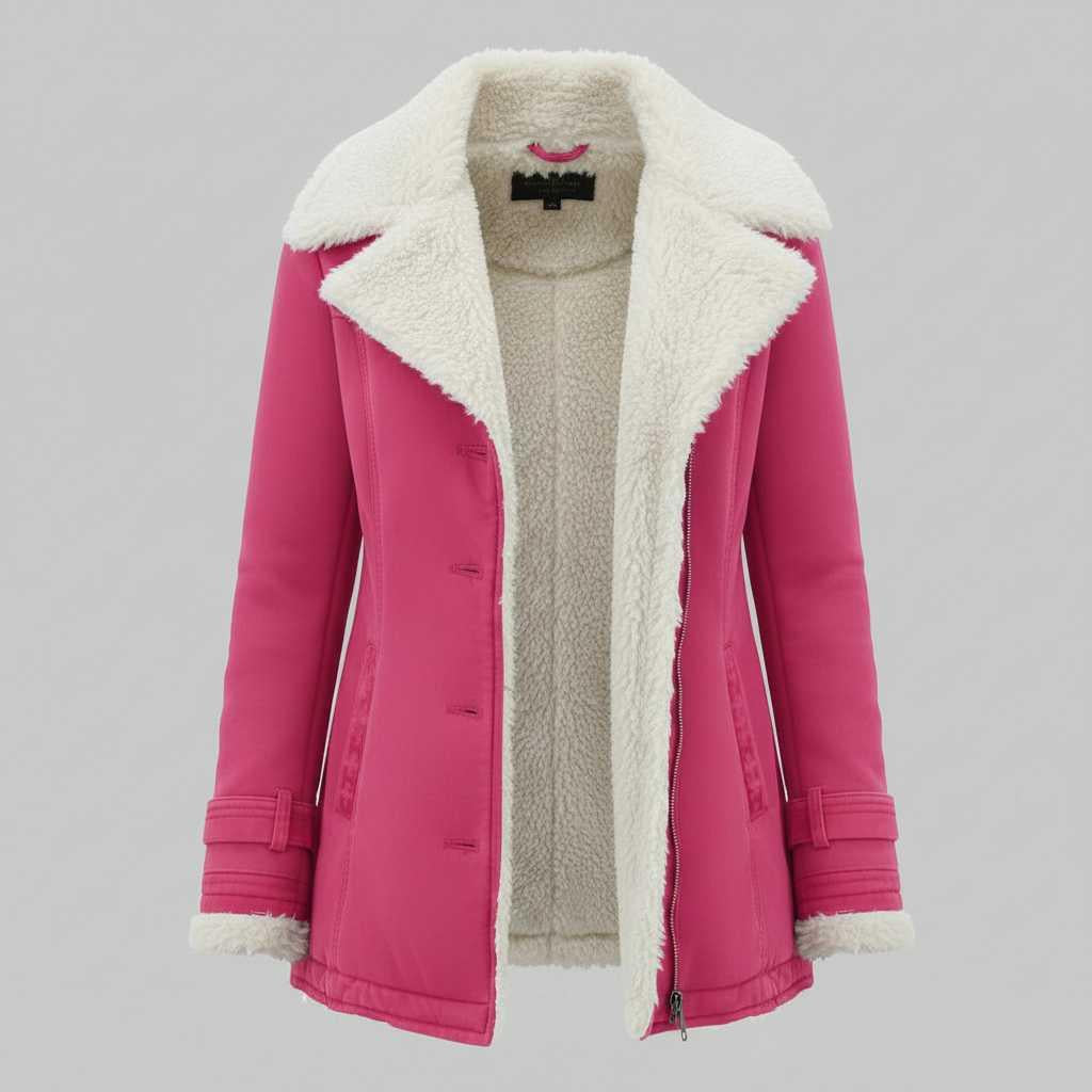 Veste en jean doublée mi-longue femme – Chaude pour l'hiver – photo 7