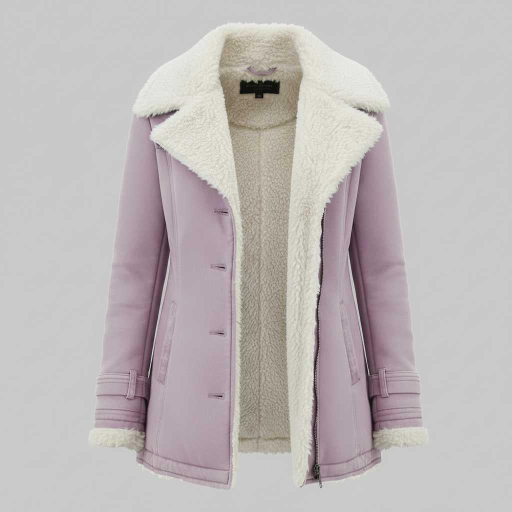 Veste en jean doublée mi-longue femme – Chaude pour l'hiver – photo 8