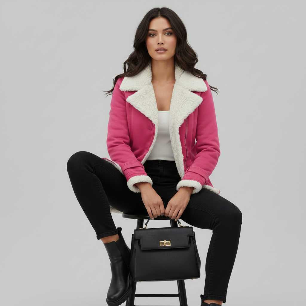 Veste en jean doublée mi-longue femme – Chaude pour l'hiver – photo 2