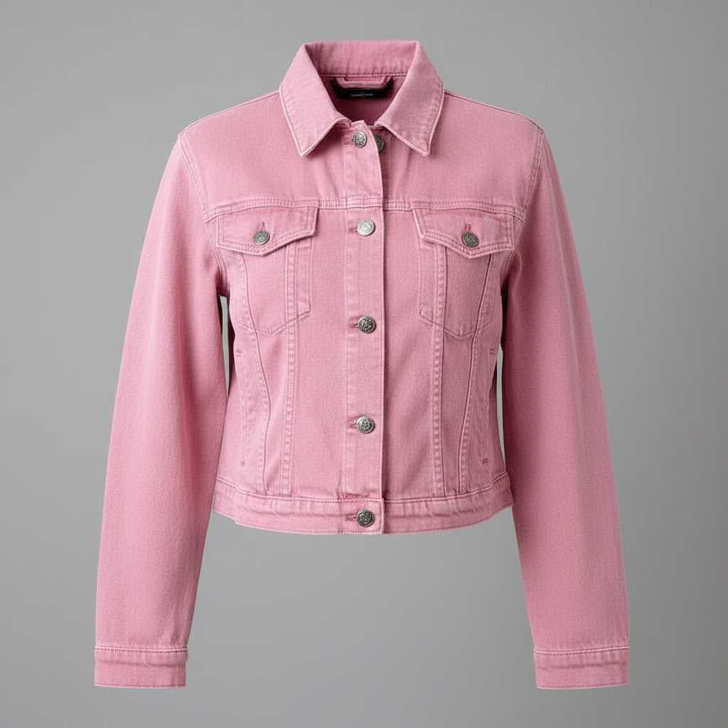 Veste en denim unie femme – Style streetwear, poches poitrine – photo 4