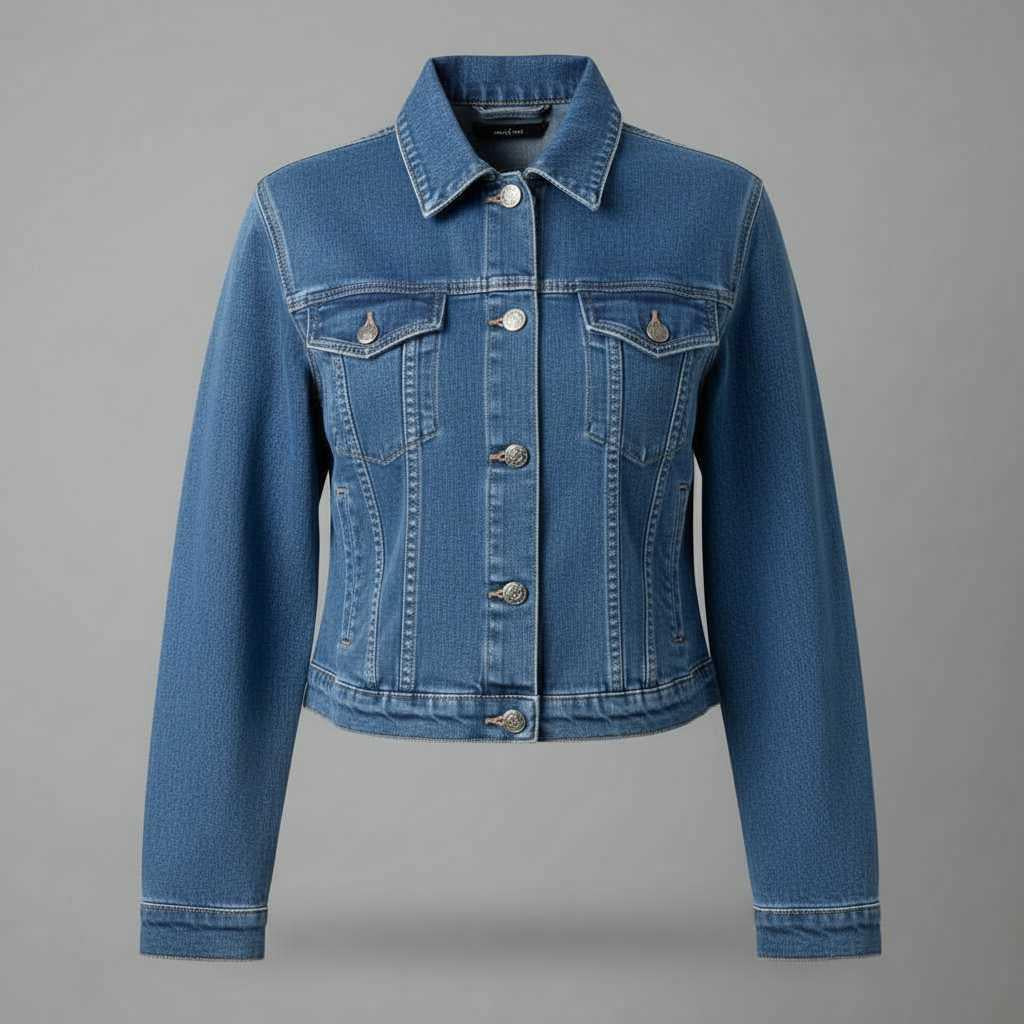 Veste en denim unie femme – Style streetwear, poches poitrine – photo 6