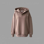 Sweat à capuche oversize femme 100 % coton – Style minimaliste – photo 4