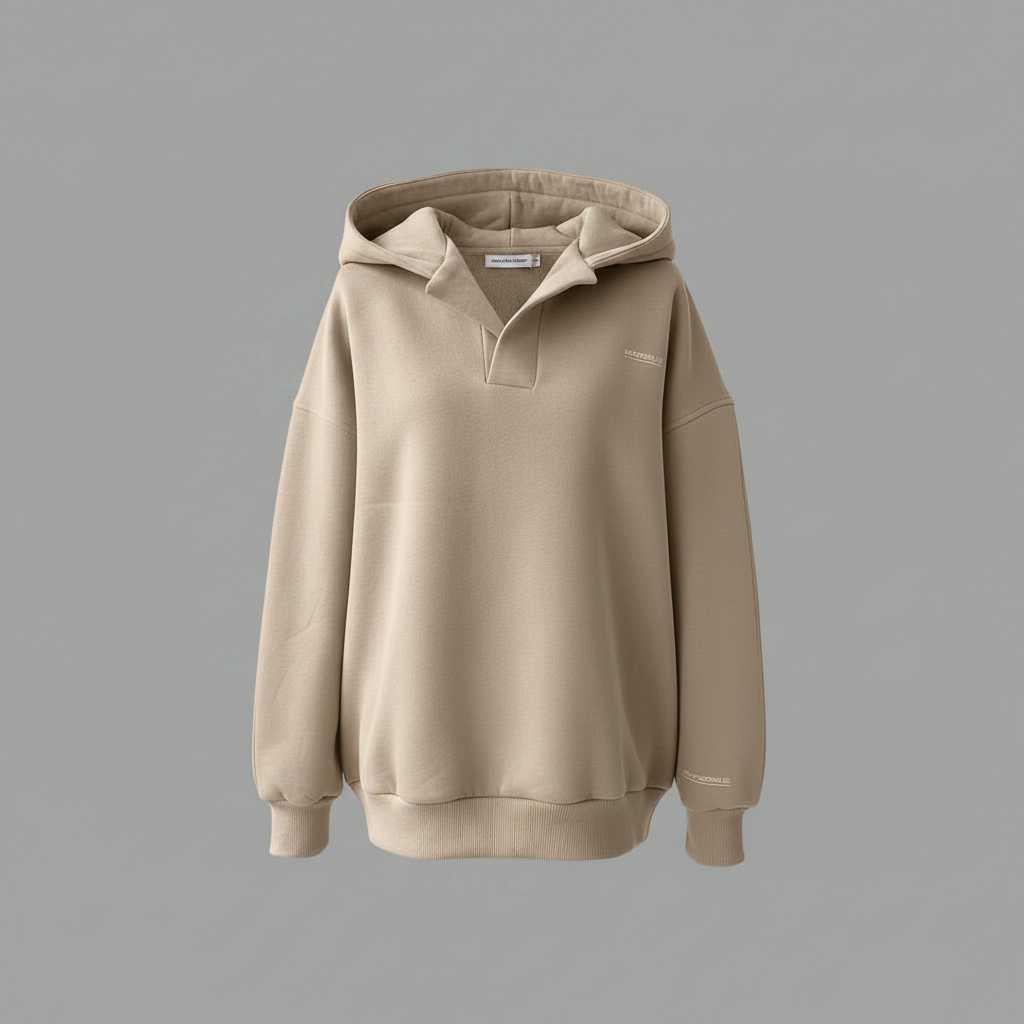 Sweat à capuche oversize femme 100 % coton – Style minimaliste – photo 5