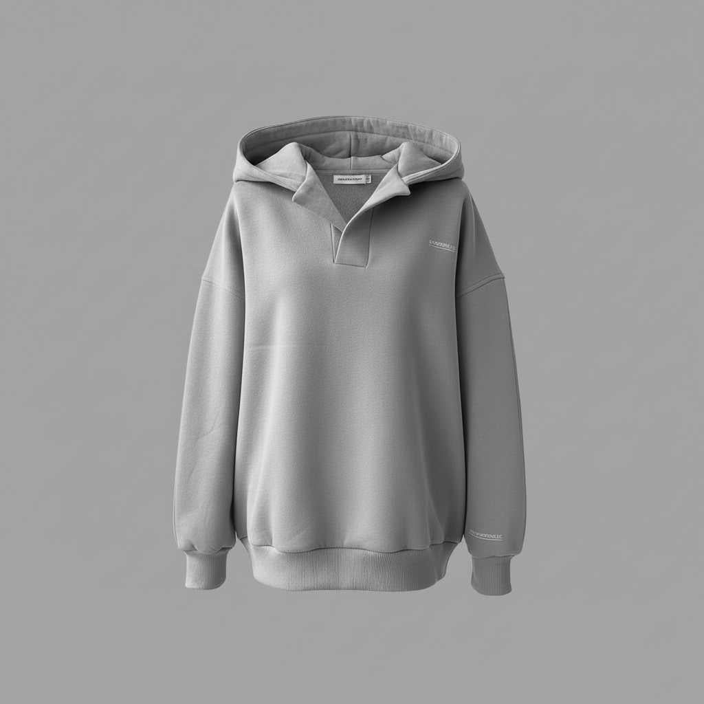 Sweat à capuche oversize femme 100 % coton – Style minimaliste – photo 6