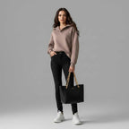 Sweat à capuche oversize femme 100 % coton – Style minimaliste – photo 1