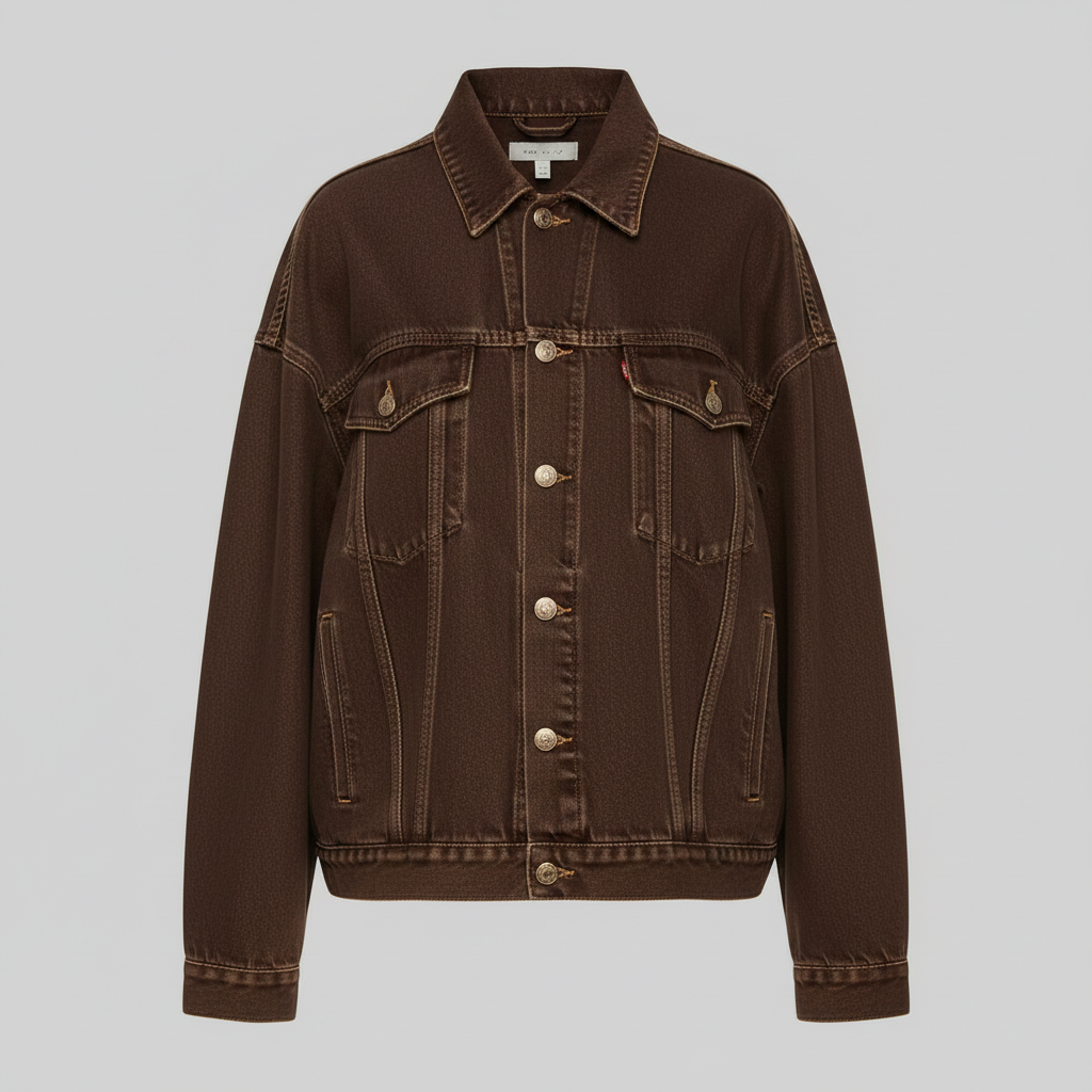 Veste en jean oversize à franges pour femme – photo 5