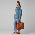Veste en jean oversize à franges pour femme – photo 3