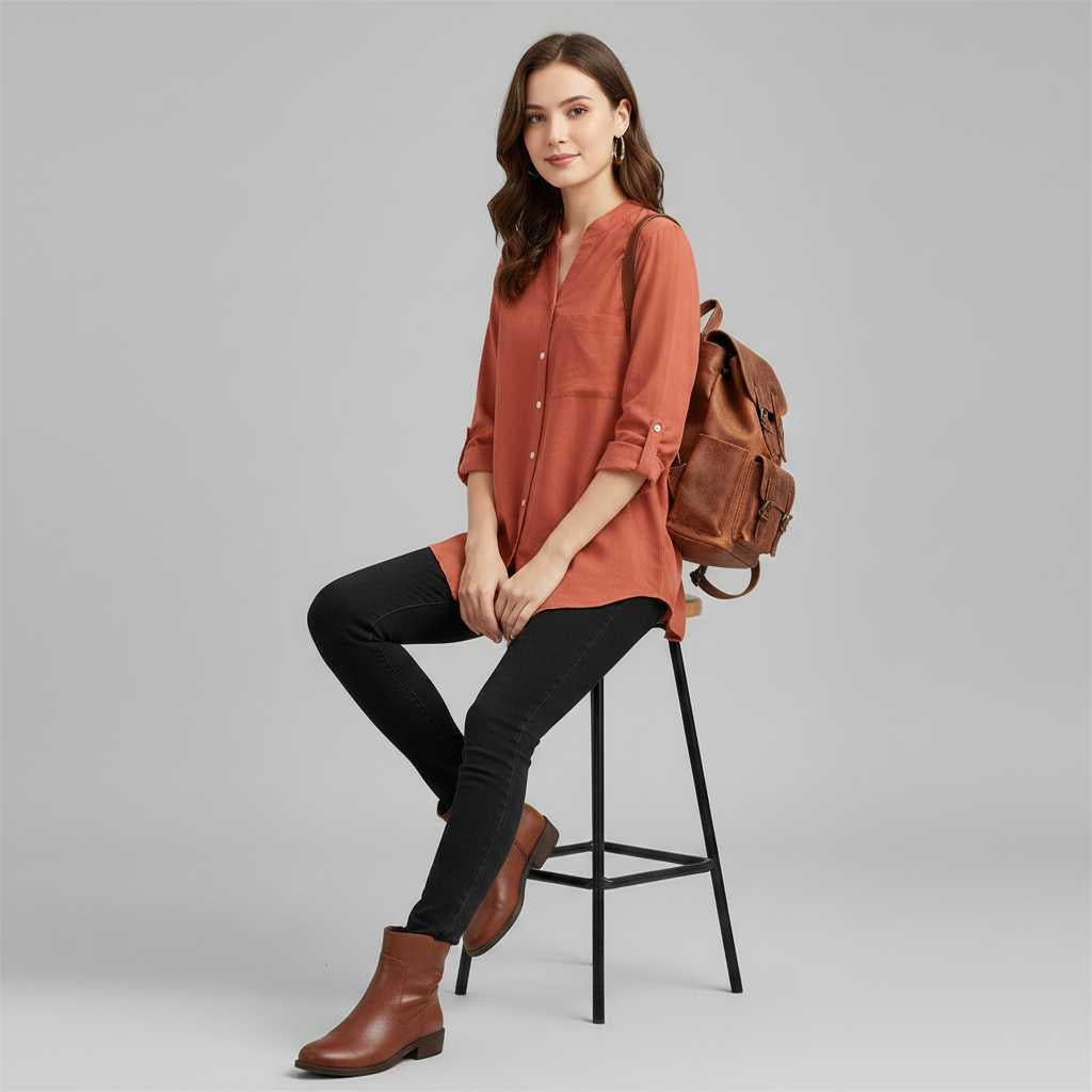 Chemisier en coton femme Vera – Style décontracté – photo 4