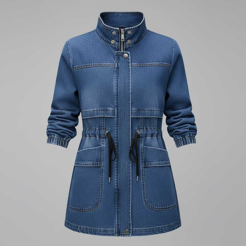 Veste en denim coupe-vent femme – Poches zippées – photo 5