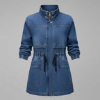 Veste en denim coupe-vent femme – Poches zippées – photo 5